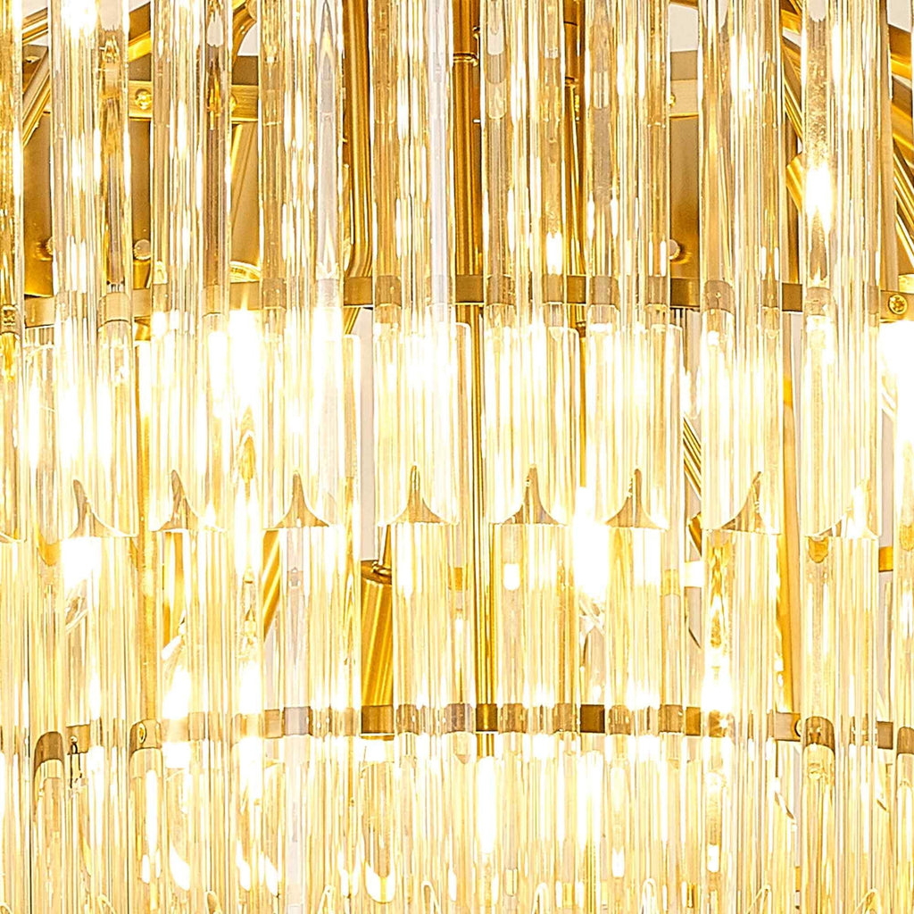 NL89819 Vienna 19 Light 5 Tier Round Pendant Brass Cognac
