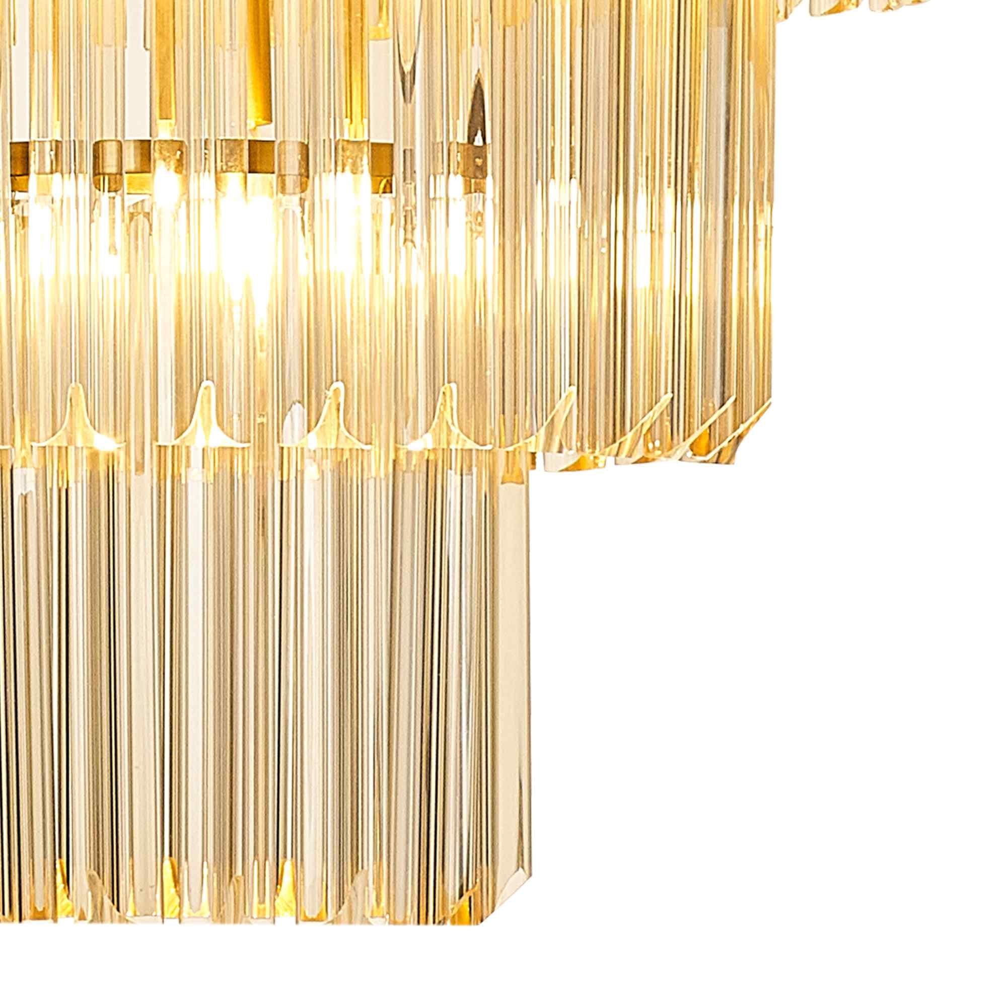 NL89819 Vienna 19 Light 5 Tier Round Pendant Brass Cognac
