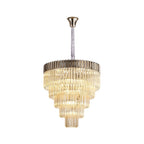 NL89829 Vienna 19 Light 5 Tier Round Pendant Polished Nickel Cognac