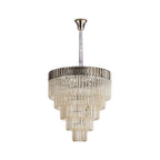 NL89829 Vienna 19 Light 5 Tier Round Pendant Polished Nickel Cognac