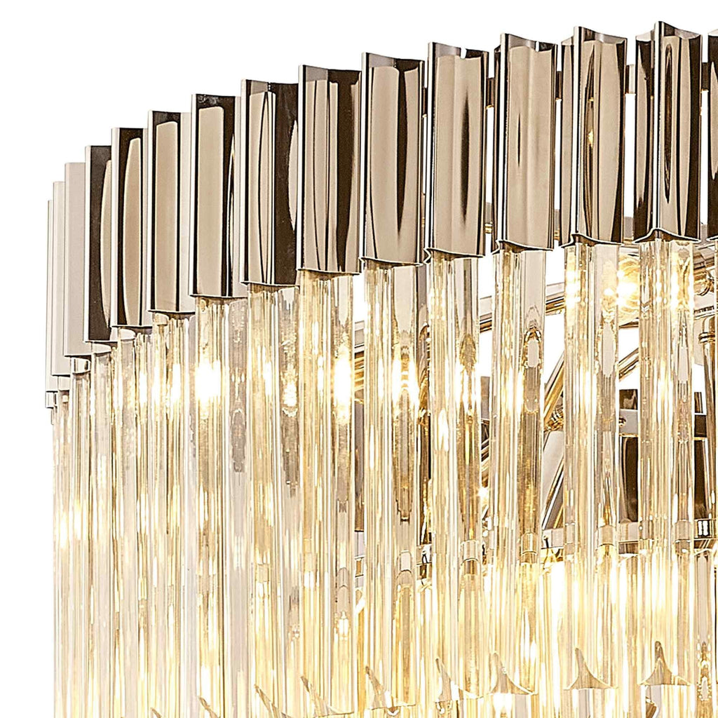 NL89829 Vienna 19 Light 5 Tier Round Pendant Polished Nickel Cognac