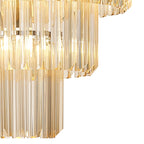 NL89829 Vienna 19 Light 5 Tier Round Pendant Polished Nickel Cognac