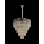 NL89829 Vienna 19 Light 5 Tier Round Pendant Polished Nickel Cognac