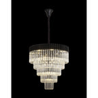 NL89839 Vienna 19 Light 5 Tier Round Pendant Matt Black Clear