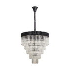 NL89839 Vienna 19 Light 5 Tier Round Pendant Matt Black Clear