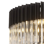 NL89839 Vienna 19 Light 5 Tier Round Pendant Matt Black Clear