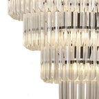 NL89839 Vienna 19 Light 5 Tier Round Pendant Matt Black Clear
