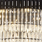 NL89839 Vienna 19 Light 5 Tier Round Pendant Matt Black Clear