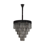 NL89849 Vienna 19 Light 5 Tier Round Pendant Matt Black Smoked