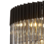 NL89849 Vienna 19 Light 5 Tier Round Pendant Matt Black Smoked