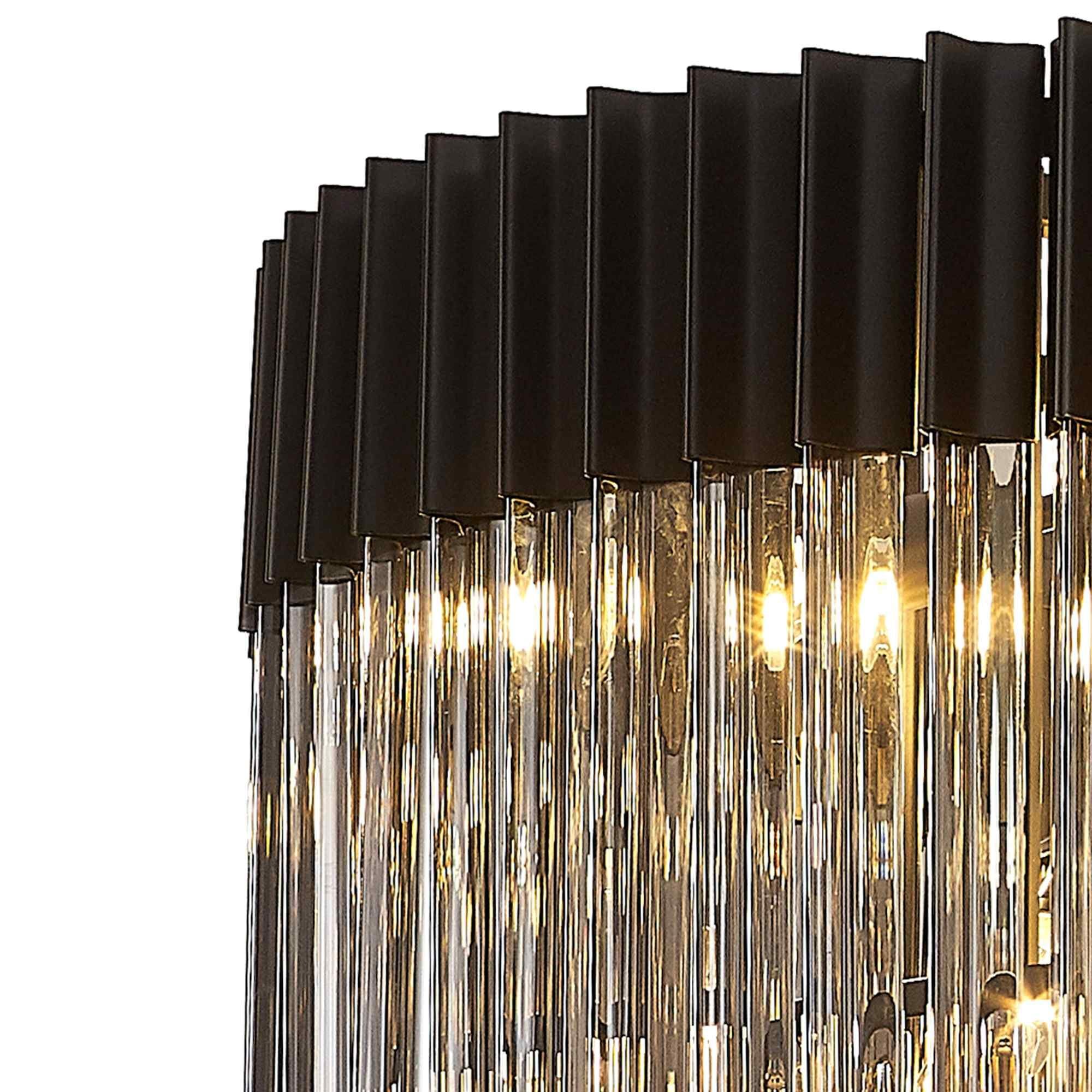 NL89849 Vienna 19 Light 5 Tier Round Pendant Matt Black Smoked
