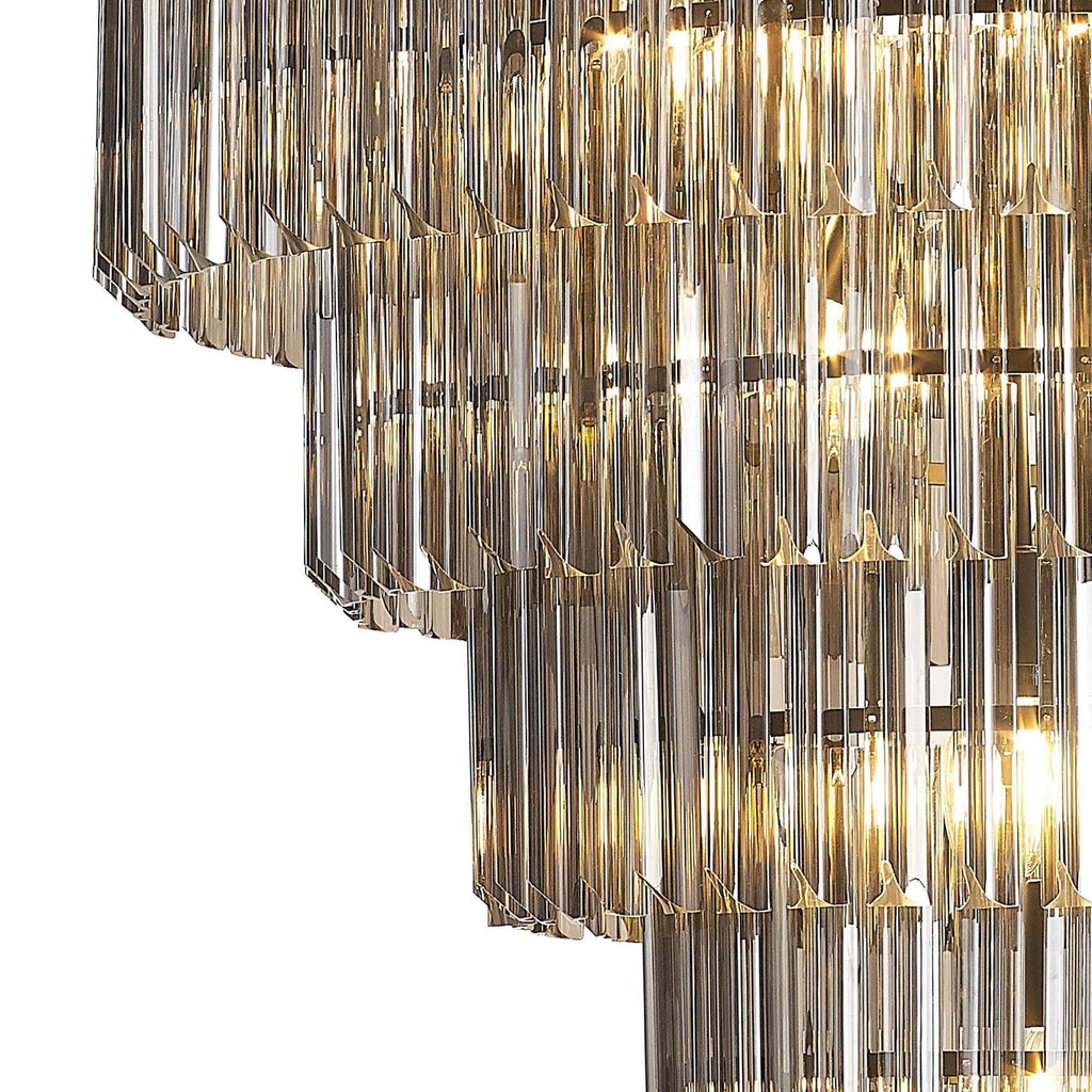 NL89849 Vienna 19 Light 5 Tier Round Pendant Matt Black Smoked