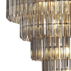 NL89849 Vienna 19 Light 5 Tier Round Pendant Matt Black Smoked