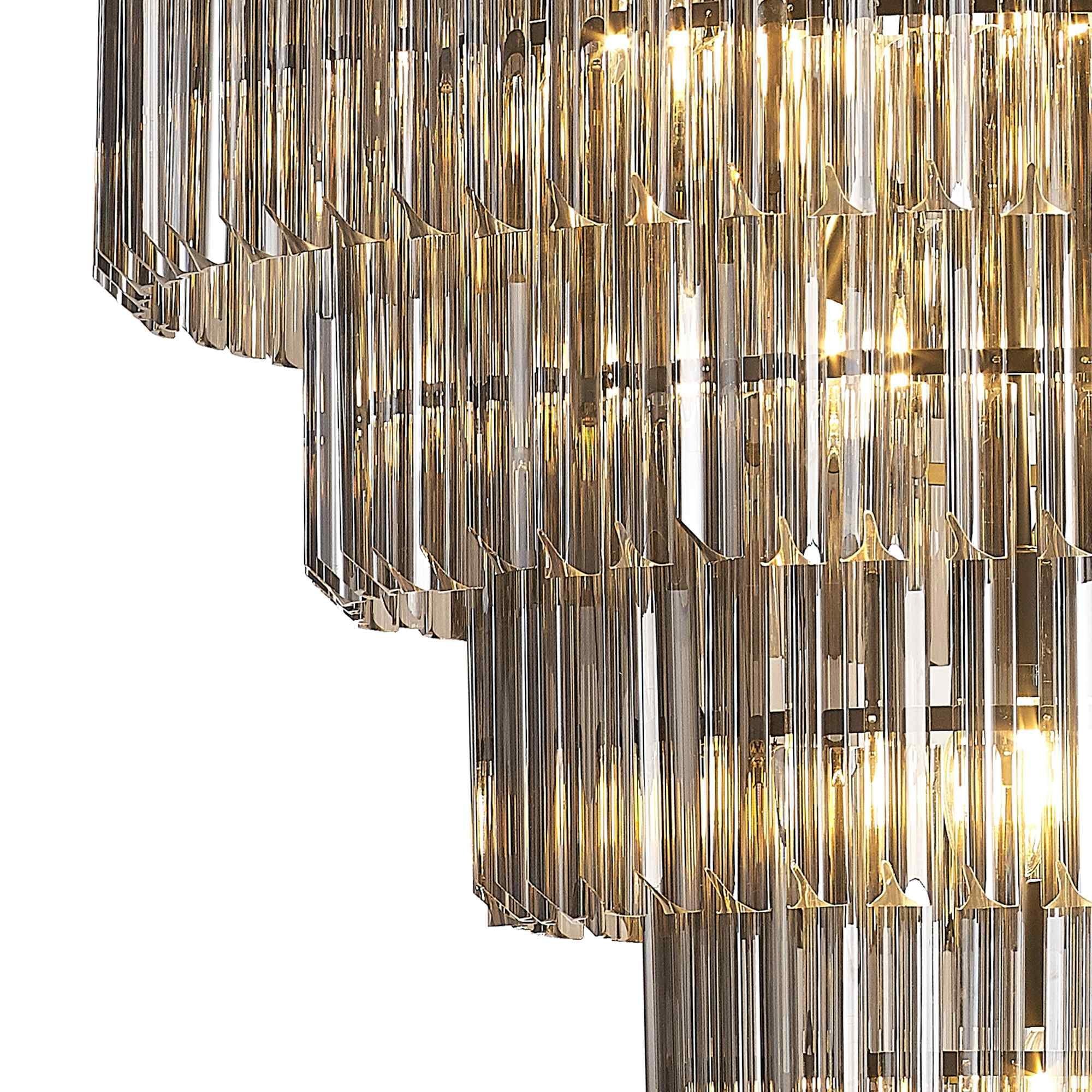 NL89849 Vienna 19 Light 5 Tier Round Pendant Matt Black Smoked