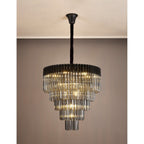 NL89849 Vienna 19 Light 5 Tier Round Pendant Matt Black Smoked