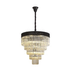 NL89859 Vienna 19 Light 5 Tier Round Pendant Matt Black Cognac