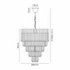 NL89859 Vienna 19 Light 5 Tier Round Pendant Matt Black Cognac