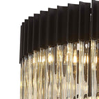 NL89859 Vienna 19 Light 5 Tier Round Pendant Matt Black Cognac