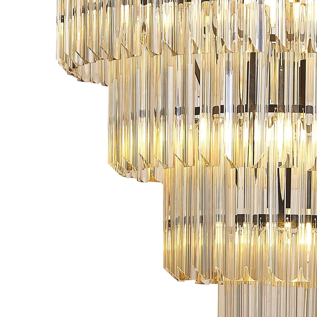 NL89859 Vienna 19 Light 5 Tier Round Pendant Matt Black Cognac