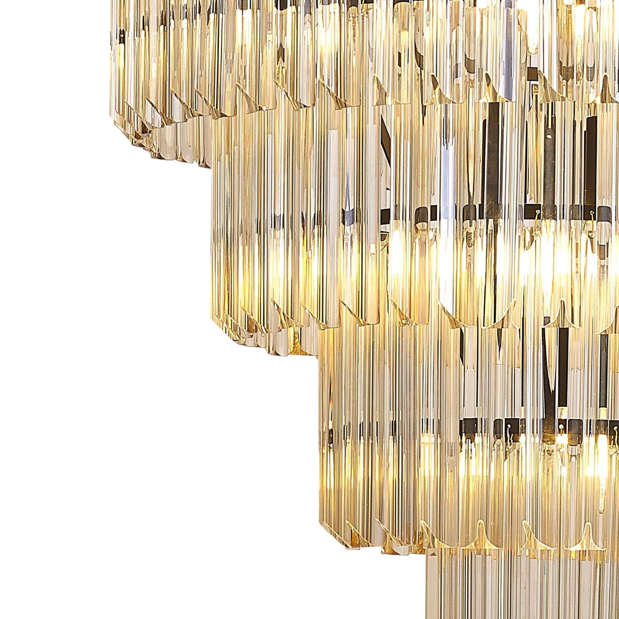 NL89859 Vienna 19 Light 5 Tier Round Pendant Matt Black Cognac