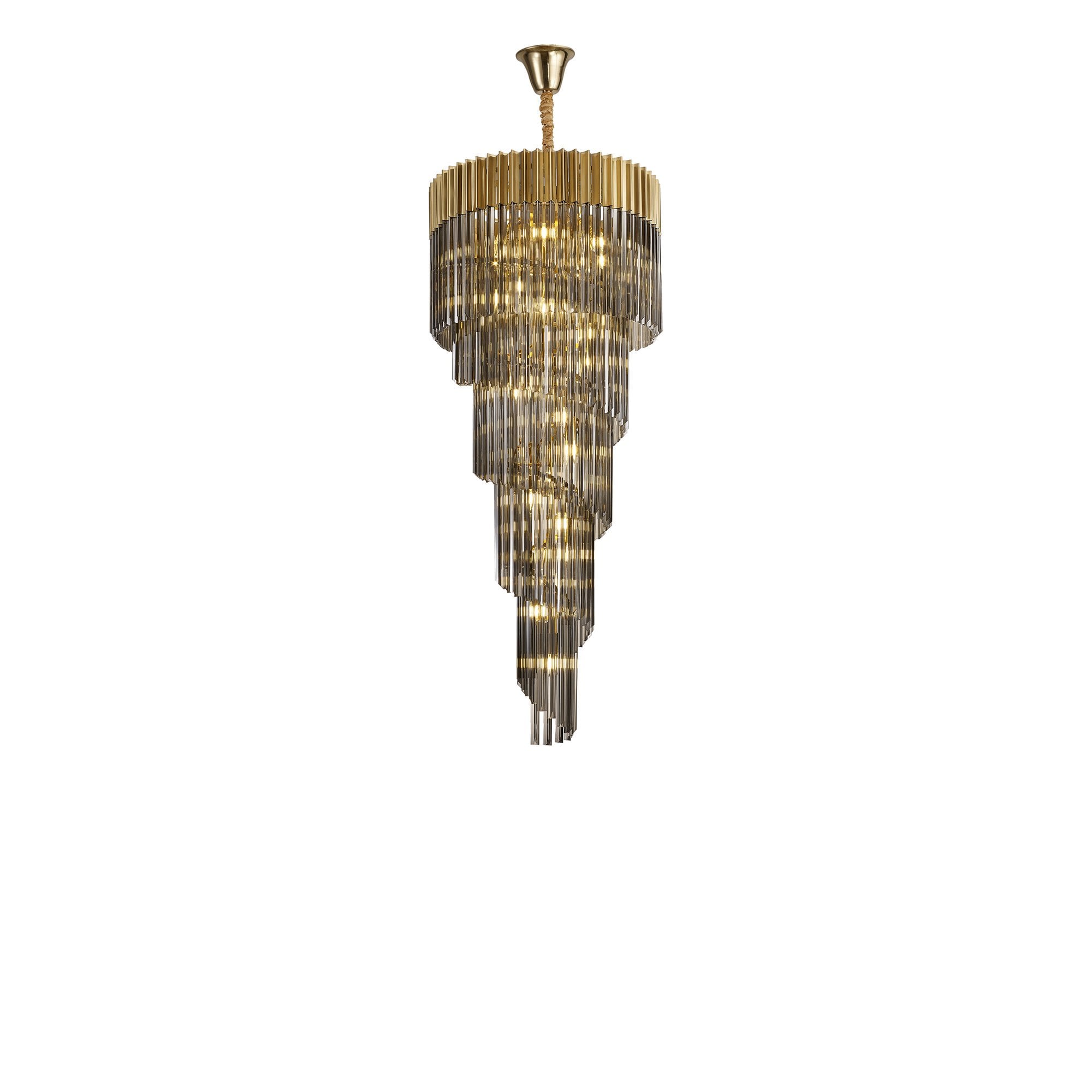 NL89869 Vienna 23 Light 5 Tier Round Pendant Brass Smoked