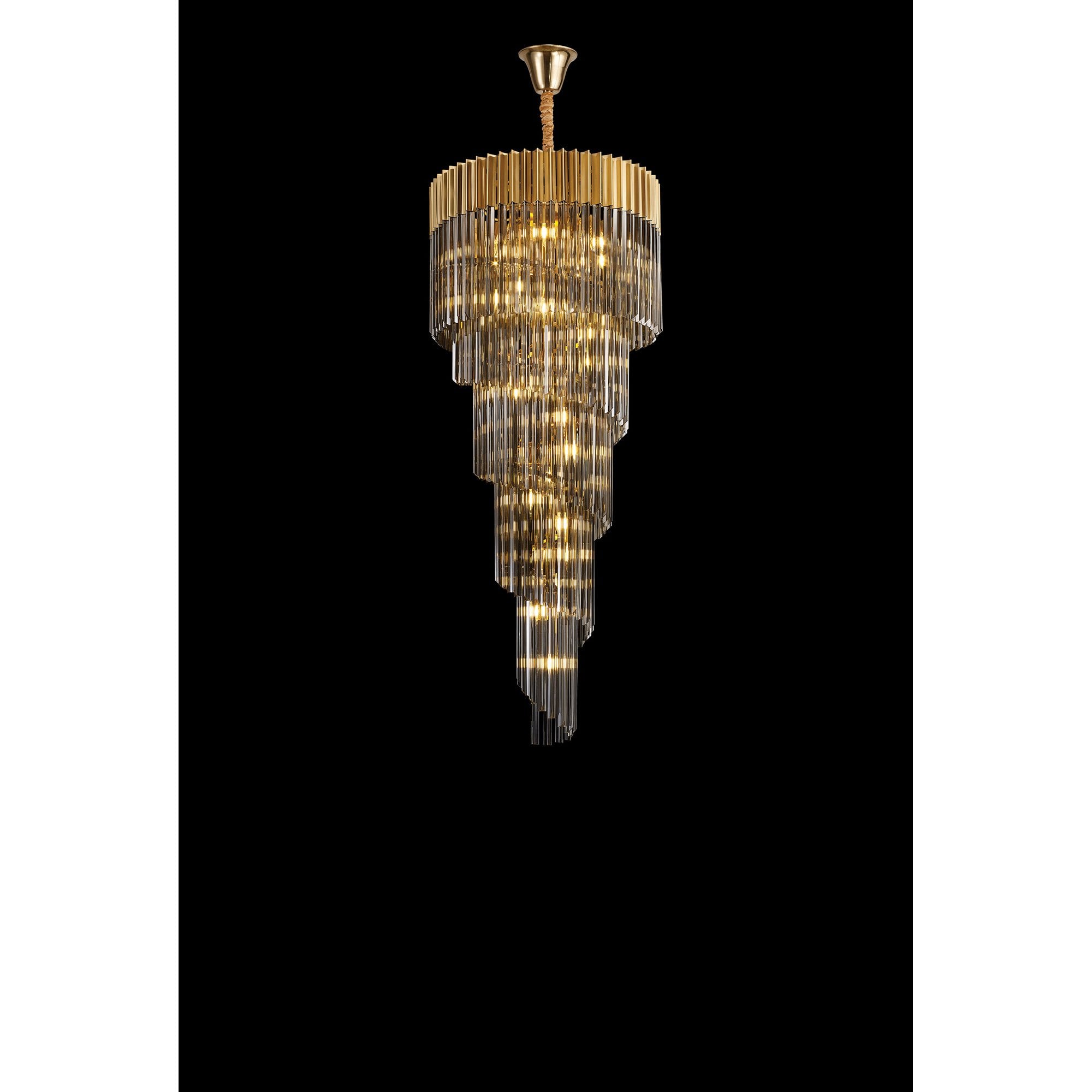 NL89869 Vienna 23 Light 5 Tier Round Pendant Brass Smoked