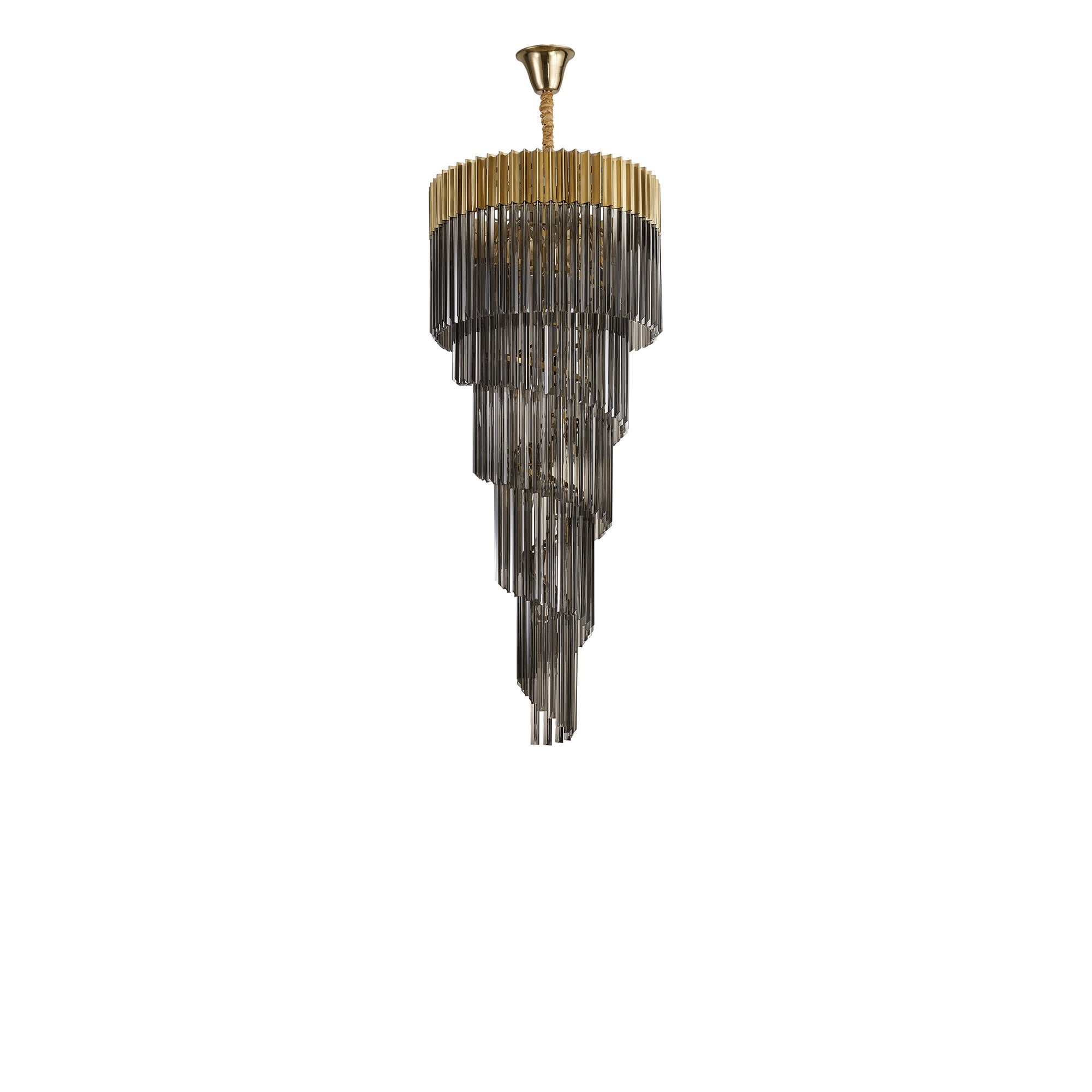 NL89869 Vienna 23 Light 5 Tier Round Pendant Brass Smoked