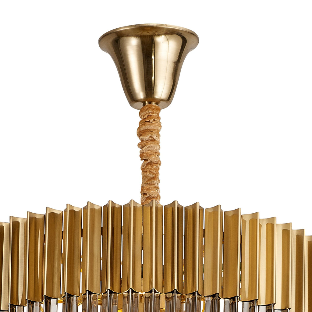 NL89869 Vienna 23 Light 5 Tier Round Pendant Brass Smoked