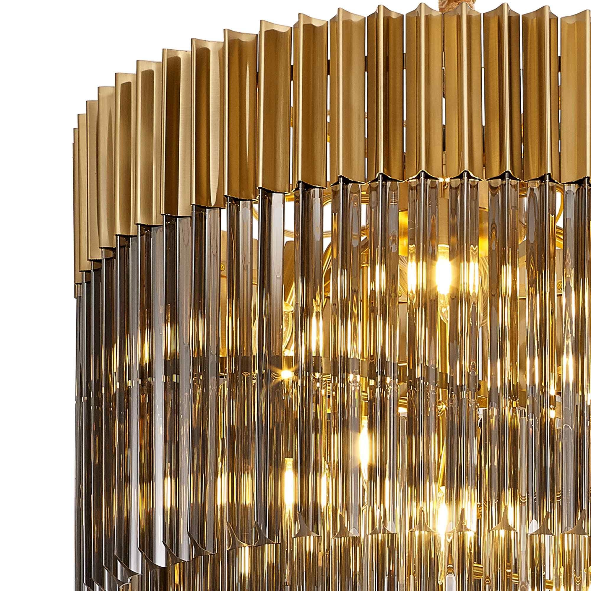 NL89869 Vienna 23 Light 5 Tier Round Pendant Brass Smoked