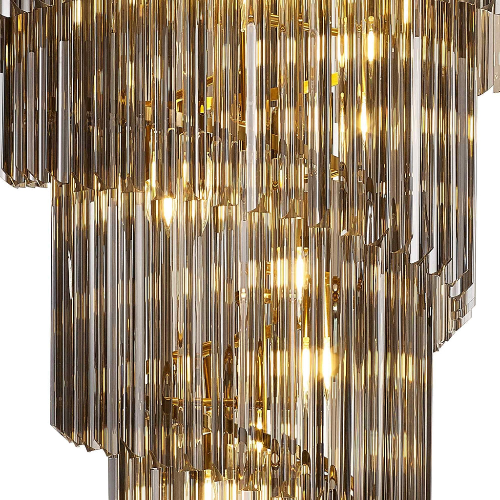 NL89869 Vienna 23 Light 5 Tier Round Pendant Brass Smoked