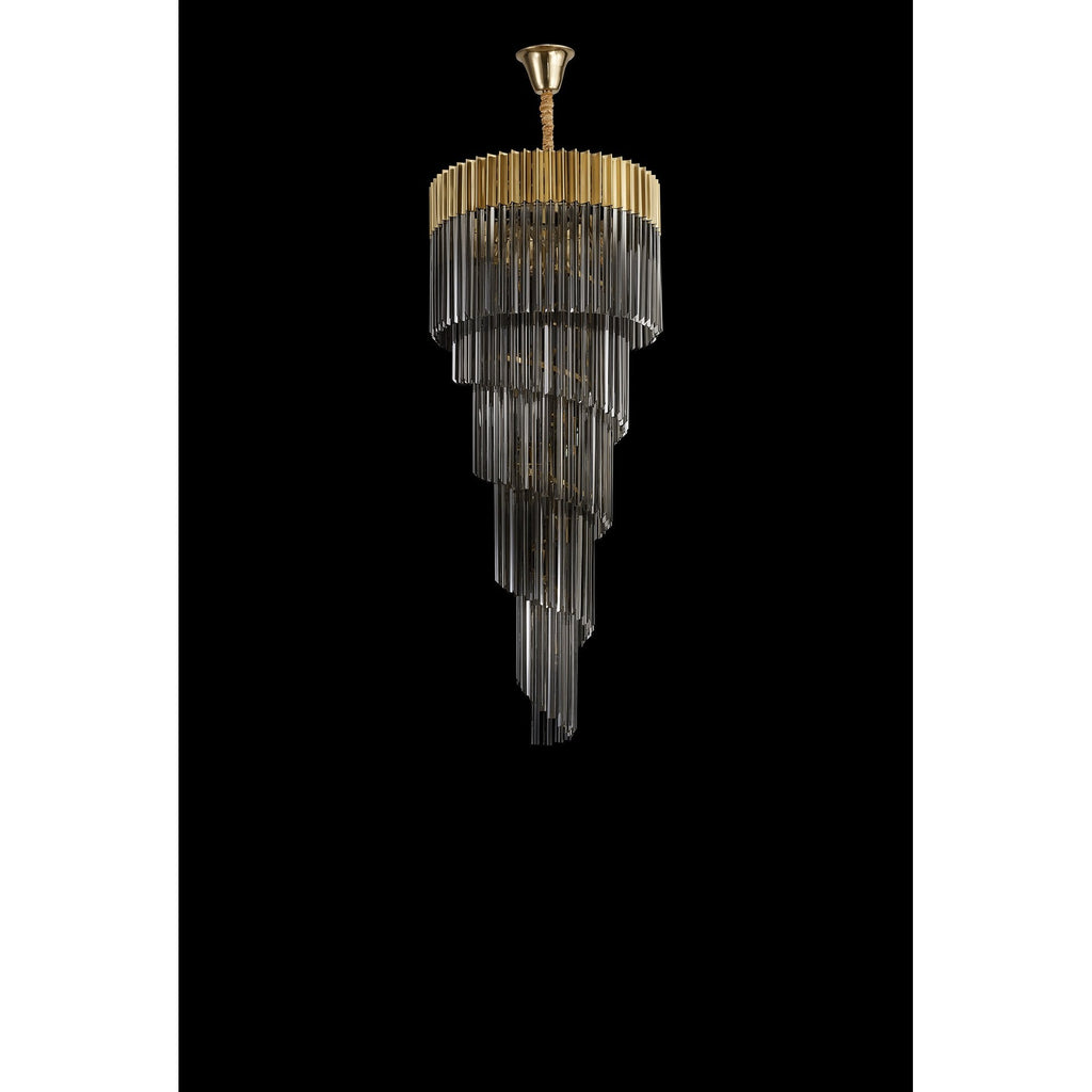 NL89869 Vienna 23 Light 5 Tier Round Pendant Brass Smoked