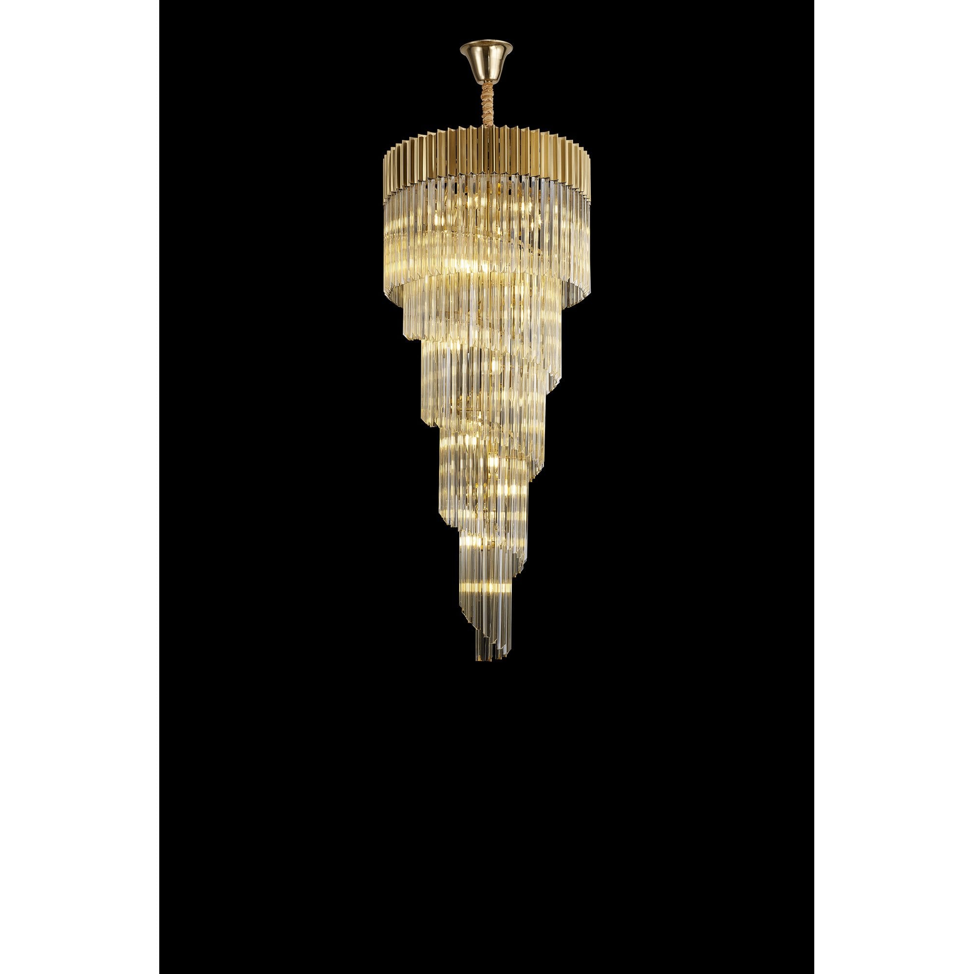 NL89879 Vienna 23 Light 5 Tier Round Pendant Brass Cognac
