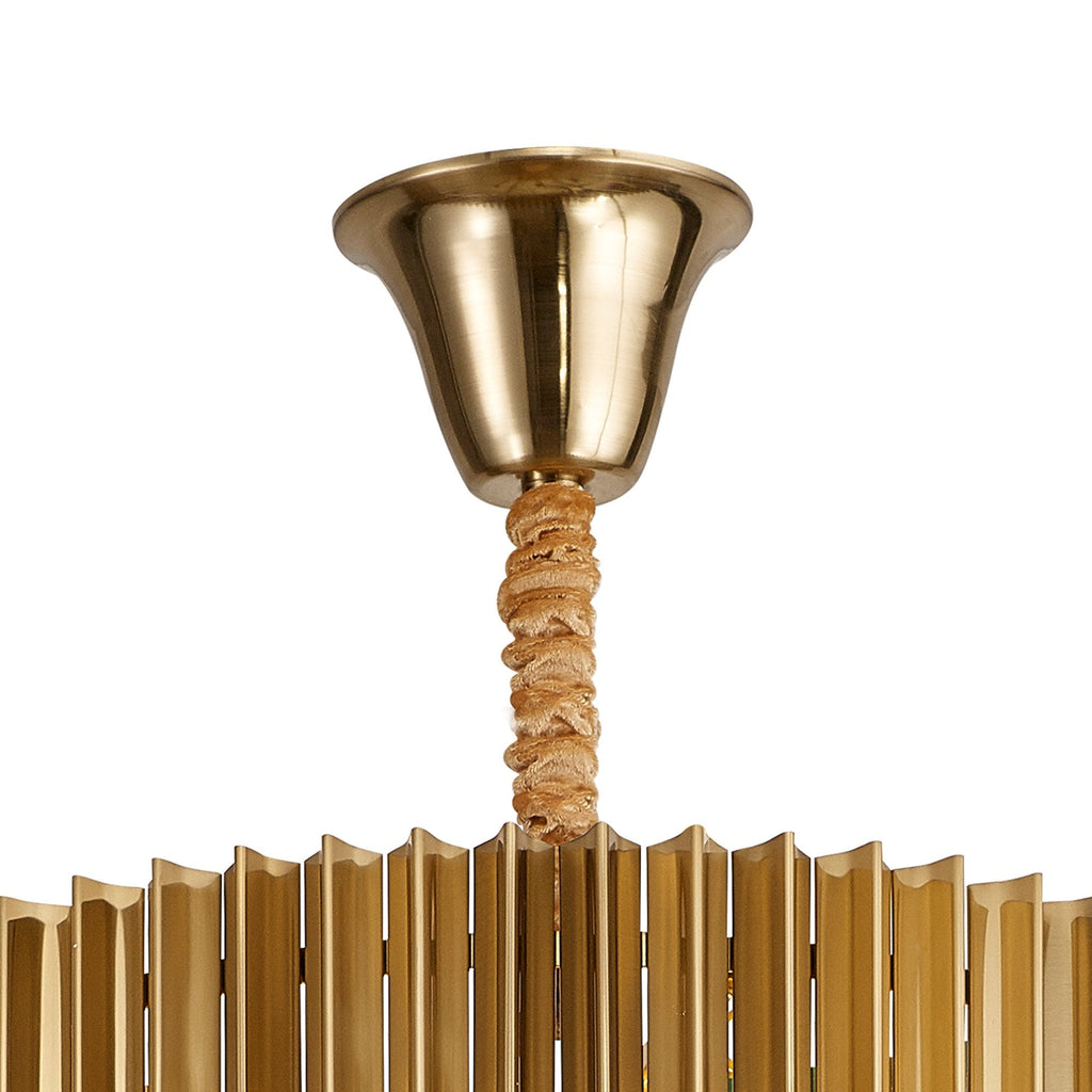 NL89879 Vienna 23 Light 5 Tier Round Pendant Brass Cognac