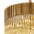 NL89879 Vienna 23 Light 5 Tier Round Pendant Brass Cognac
