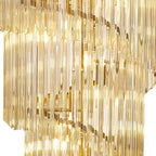 NL89879 Vienna 23 Light 5 Tier Round Pendant Brass Cognac