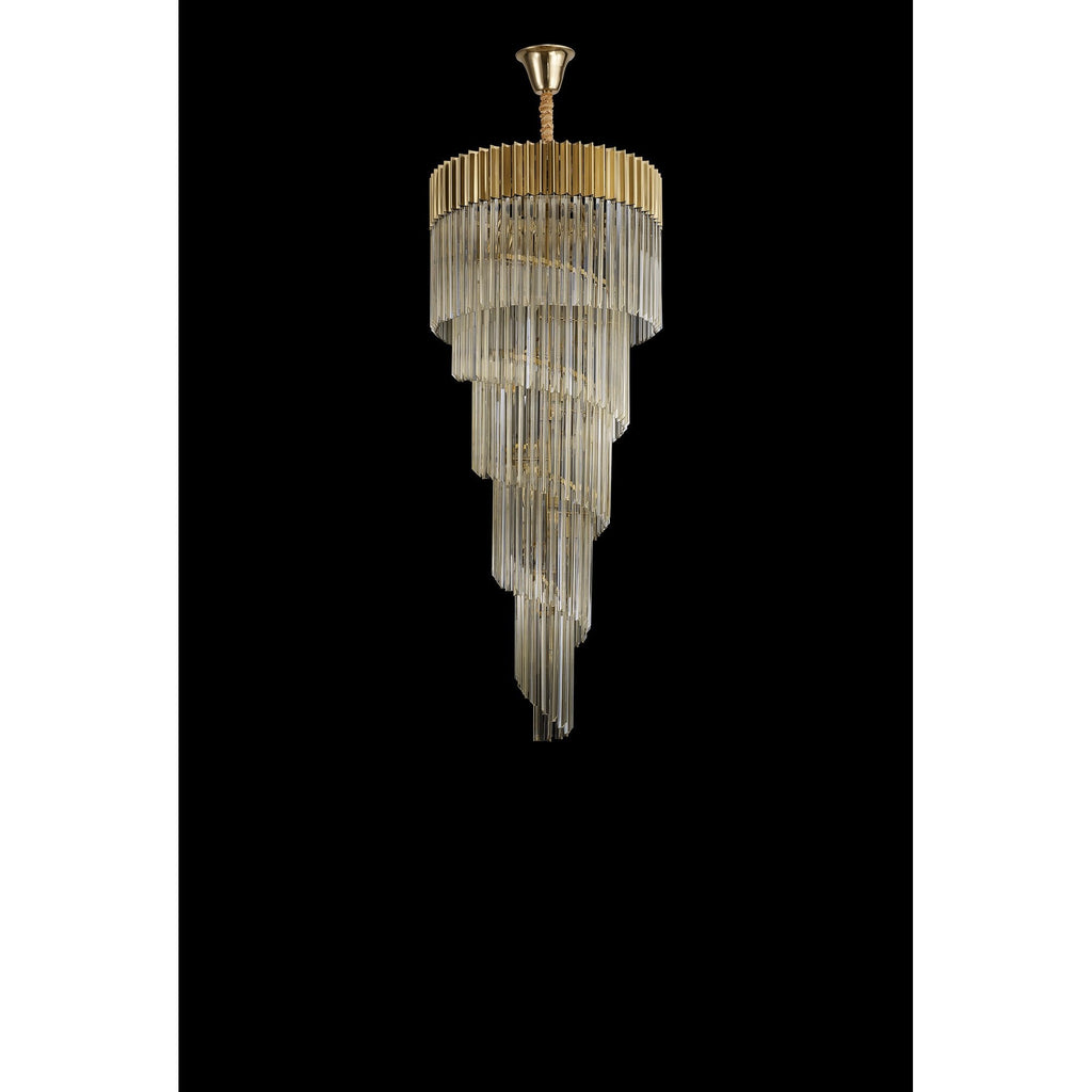 NL89879 Vienna 23 Light 5 Tier Round Pendant Brass Cognac