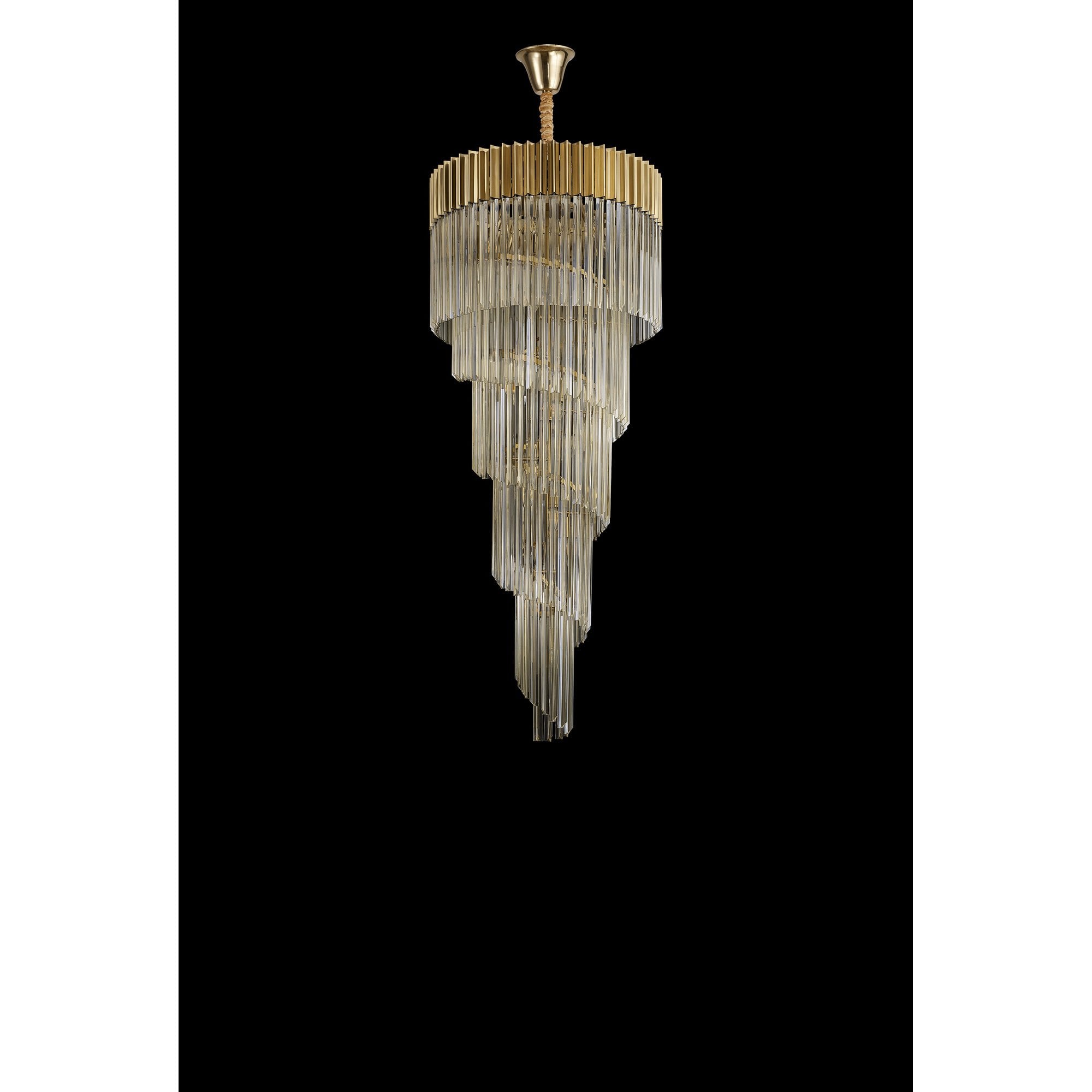 NL89879 Vienna 23 Light 5 Tier Round Pendant Brass Cognac