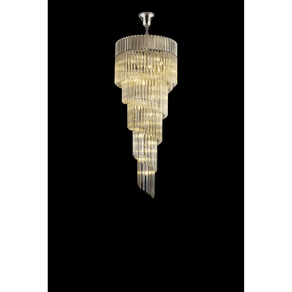 NL89889 Vienna 23 Light 5 Tier Round Pendant Polished Nickel Cognac