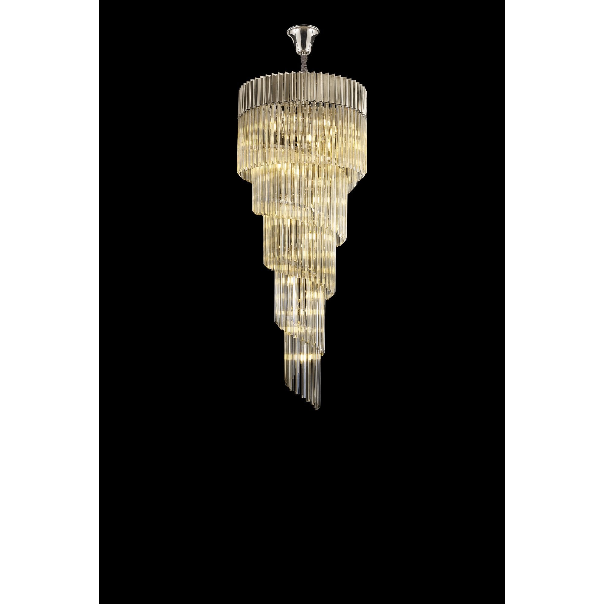 NL89889 Vienna 23 Light 5 Tier Round Pendant Polished Nickel Cognac