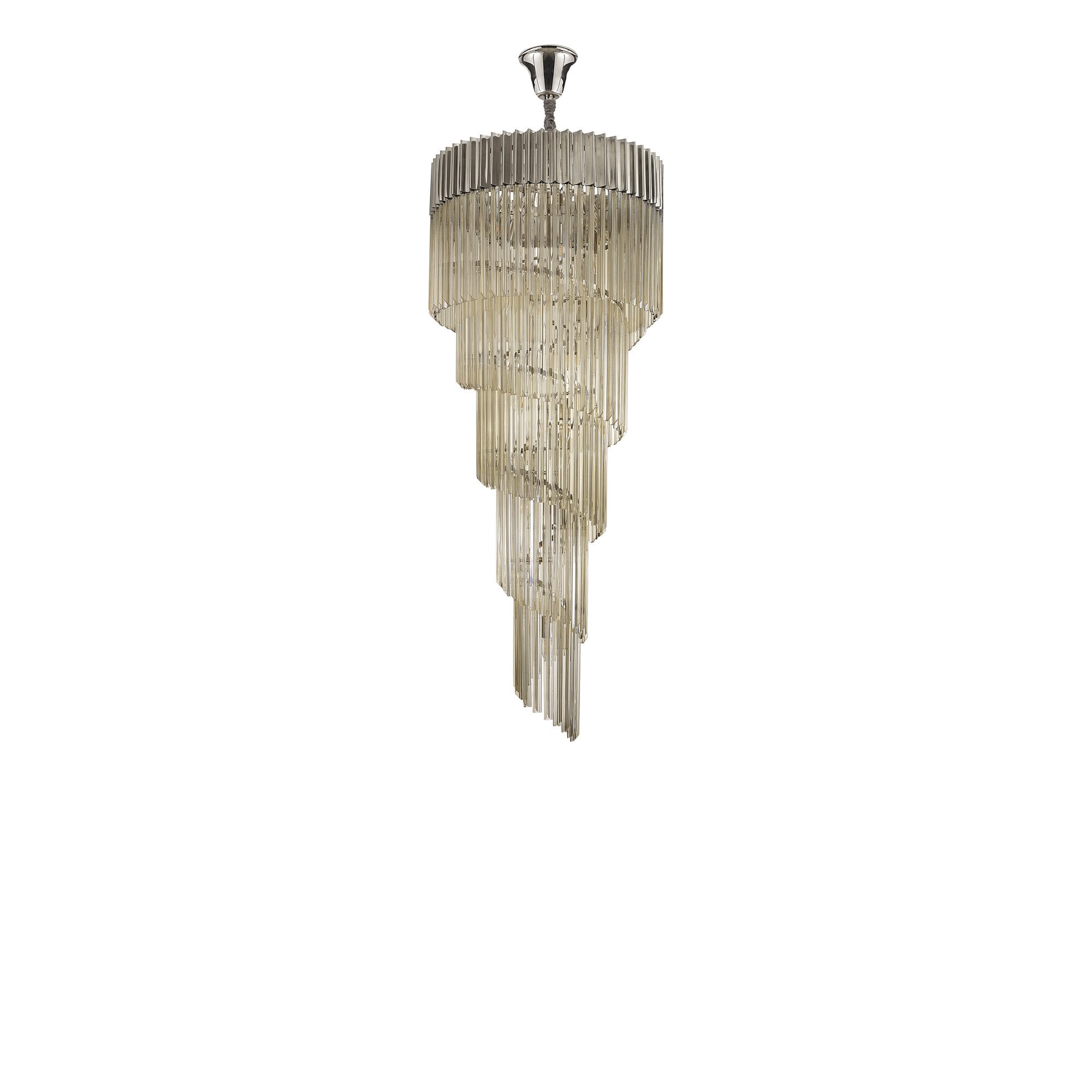 NL89889 Vienna 23 Light 5 Tier Round Pendant Polished Nickel Cognac