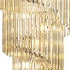 NL89889 Vienna 23 Light 5 Tier Round Pendant Polished Nickel Cognac