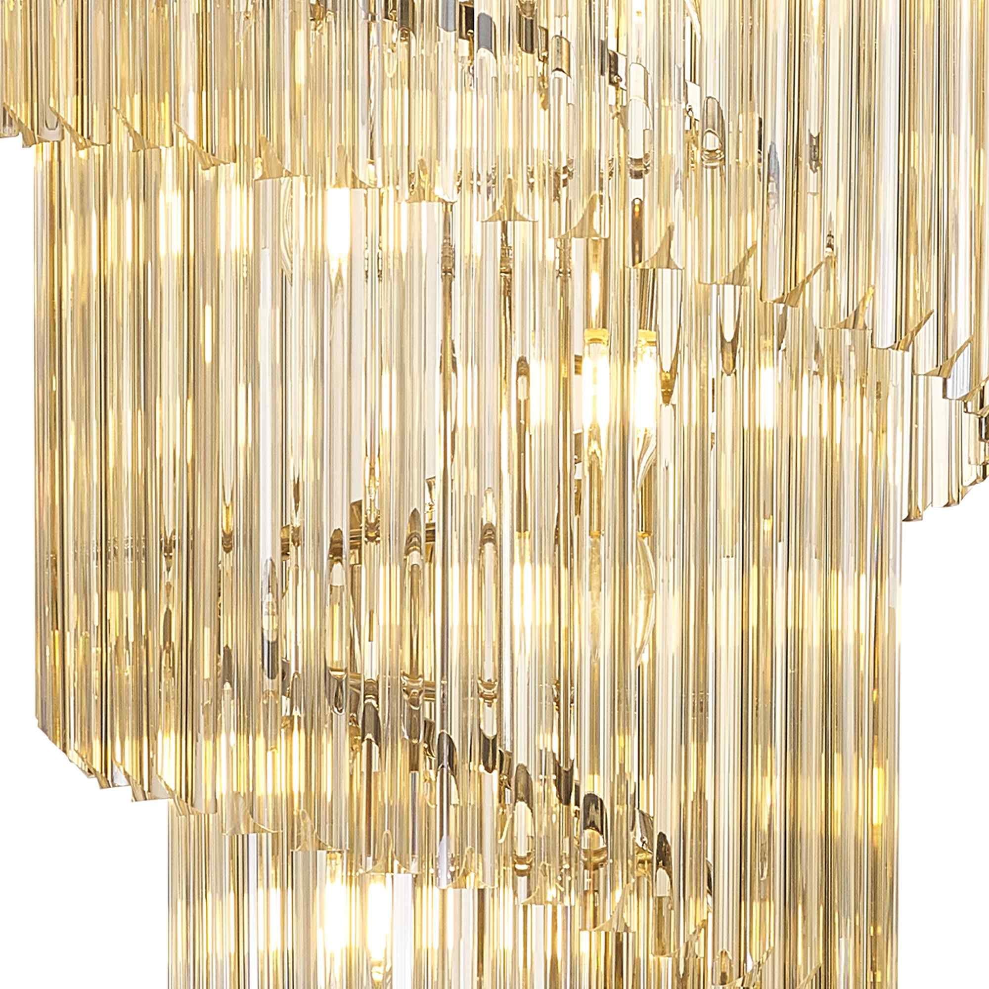 NL89889 Vienna 23 Light 5 Tier Round Pendant Polished Nickel Cognac