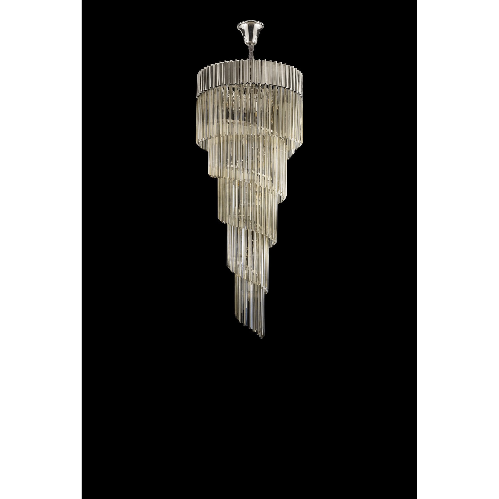 NL89889 Vienna 23 Light 5 Tier Round Pendant Polished Nickel Cognac