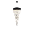 NL89899 Vienna 23 Light 5 Tier Round Pendant Matt Black Clear