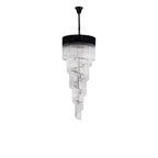 NL89899 Vienna 23 Light 5 Tier Round Pendant Matt Black Clear