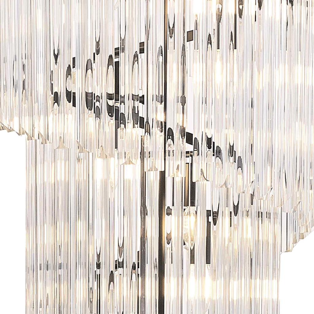 NL89899 Vienna 23 Light 5 Tier Round Pendant Matt Black Clear
