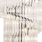 NL89899 Vienna 23 Light 5 Tier Round Pendant Matt Black Clear
