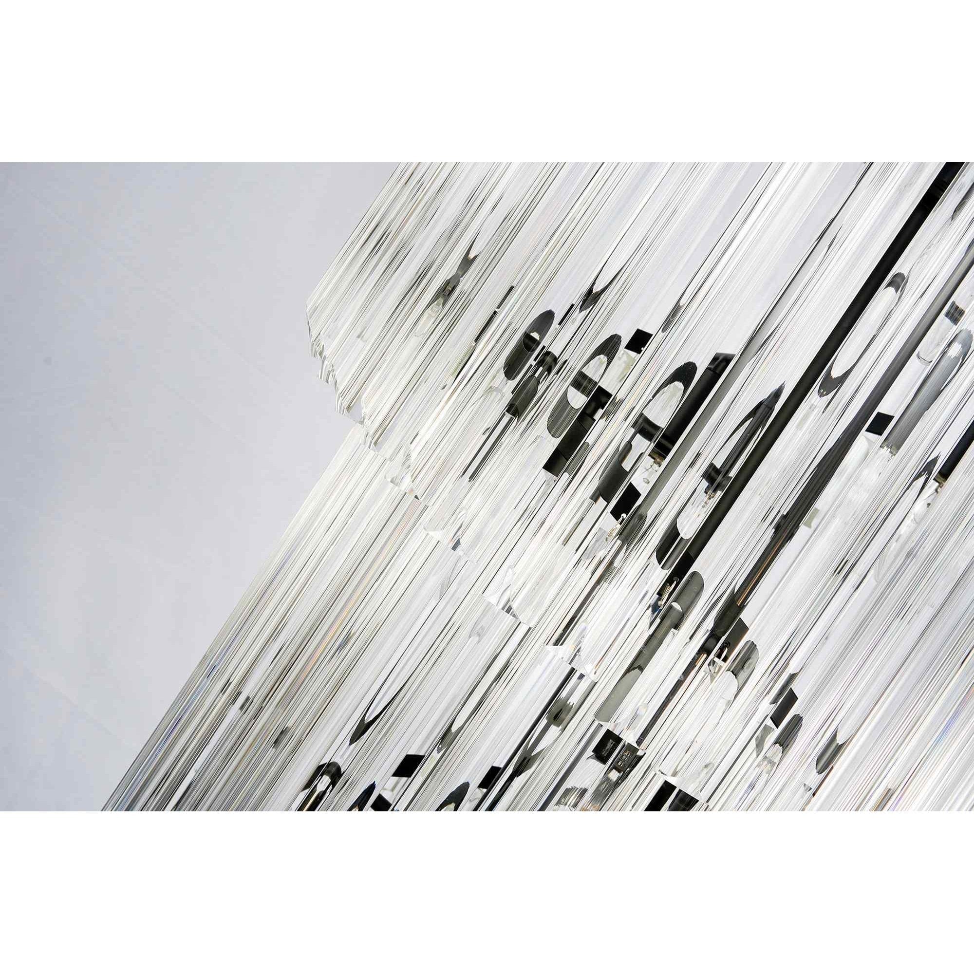 NL89899 Vienna 23 Light 5 Tier Round Pendant Matt Black Clear