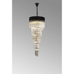 NL89899 Vienna 23 Light 5 Tier Round Pendant Matt Black Clear