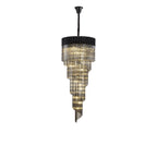 NL89909 Vienna 23 Light 5 Tier Round Pendant Matt Black Smoked